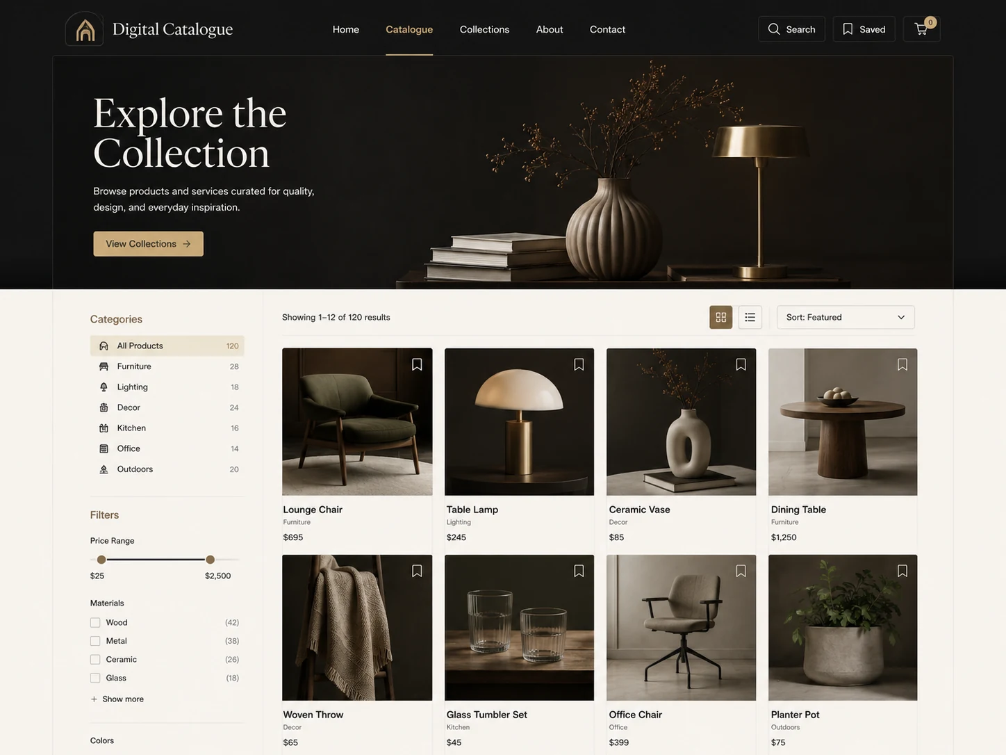 Digital Catalogue website example